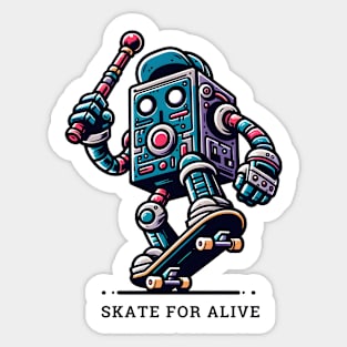 Skateboarding Robot - Retro Tech Series Sticker